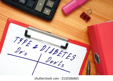 Conceptual Photo About TYPE 2 DIABETES Do's And Don'ts With Handwritten Phrase.
