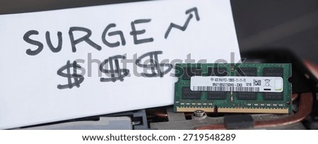 Conceptual photo of a computer memory chip and a 