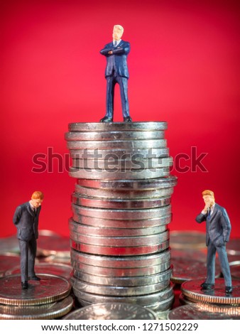 Conceptual photo representing a businessman successful in his field and making a lot of money.