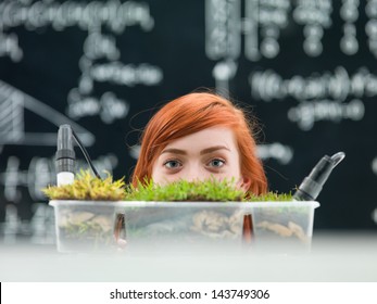 Conceptual Photograph Of A Female Medical Science Student In The Laboratory.