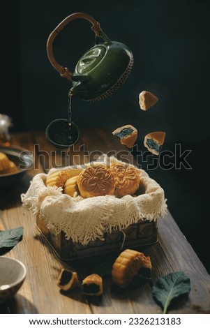 Conceptual photography.. biscuit on the table
