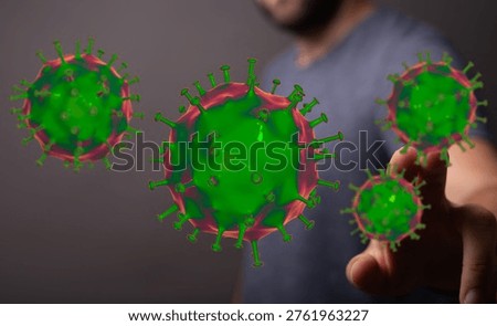 Conceptual representation of Coronavirus molecules interaction