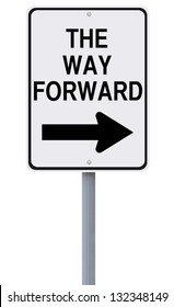 Conceptual Road Sign Indicating The Way Forward