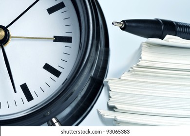 Conceptual Shot Of Office Work In Relation With Time Efficiency.