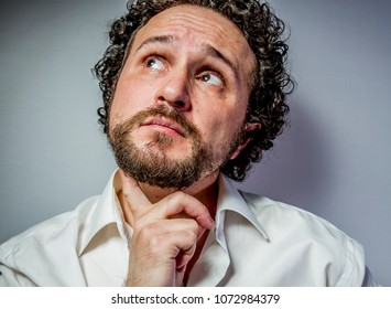 Concern For The Future, Man With Intense Expression, White Shirt