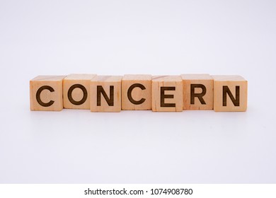 CONCERN Word Written In Wooden Cube