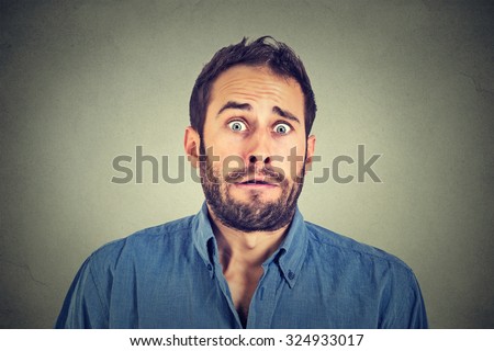 Concerned scared man