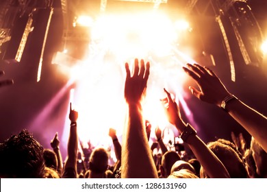 Concert crowd at rock concert - Shutterstock ID 1286131960