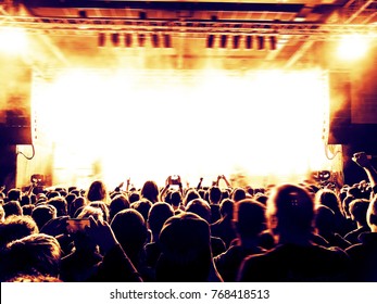 Concert Crowd Staring At A Stage