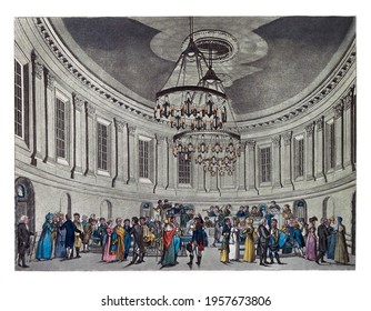 Concert Hall In Felix Meritis, Vintage Engraving.