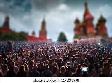 Concert On Red Square In Moscow. A Large Collection Of People