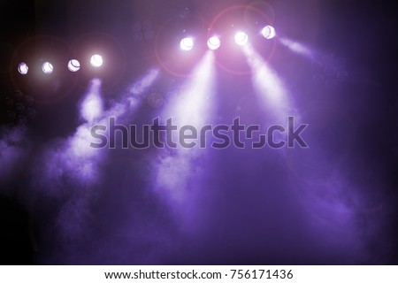 The concert on stage background with flood lights