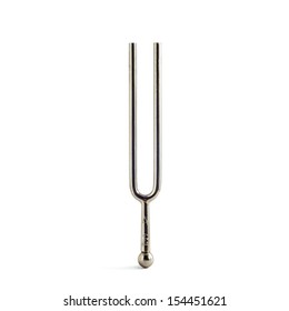 Concert Pitch (A 440 Hz) Tuning Fork Isolated On White, Vertical.