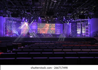 Concert Stage With Lights And Digital Panels