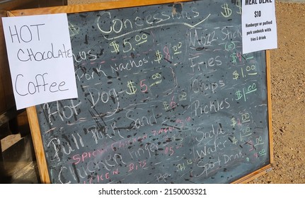 Concession stand menu on chalkboard - Powered by Shutterstock