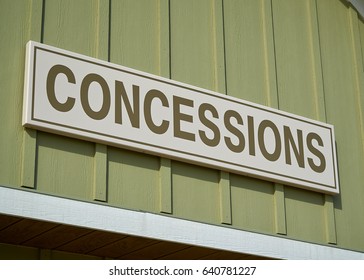 Concessions Sign On Building