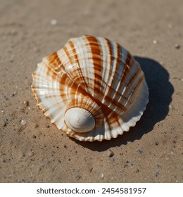 Conch shell on beach with waves Leonardo Ai Generation - Powered by Shutterstock - Get 15% off with code: PIKWIZARD15