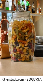 Conchiglie And Futility In The Glass Jar Show Case In The Kitchen. 