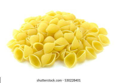 Conchiglie Pasta, Isolated On White Background