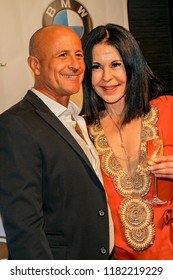 María Conchita Alonso, With The Founder Of TAO, Arrives At The The Art Of Social Media EMMY Gifting Lounge At The Waldorf Astoria Hotel, Beverly Hills, CA On Sept. 15, 2018.