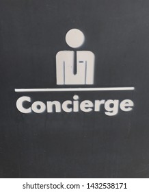 Concierge Sign Board With White Background