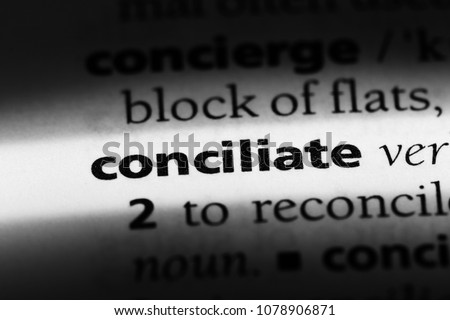 conciliate word in a dictionary. conciliate concept