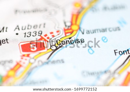 Concise on a geographical map of Switzerland