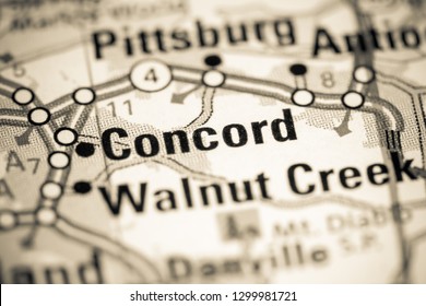 Concord. California. USA On A Map