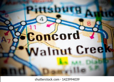 Concord. California. USA On A Map