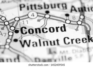 Concord. California. USA On A Map