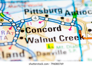 Concord. California. USA On A Map