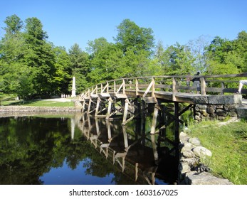 Concord, MA - June 20 2012: View Of The Old North Bridge