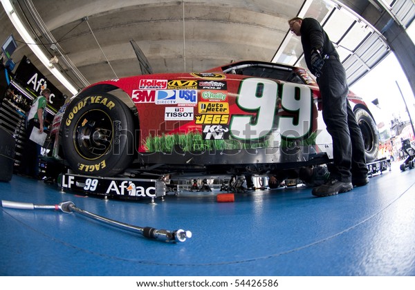 CONCORD, NC - MAY 28:   Carl Edwards\
Scotts crew works on his car for the Coca-Cola 600 Race at the\
Charlotte Motor Speedway in Concord, NC on May 28,\
2010