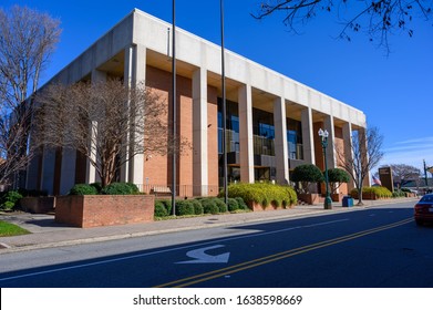 Concord, NC / USA - 01/19/2020 - Cabarus County Courthouse. Down