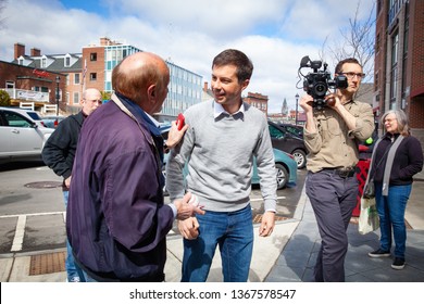 Concord, NH - April 5, 2019: Democratic 2020 U.S. Presidential Candidate Pete Buttigieg Campaigns In New Hampshire