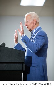 Concord, NH - June 5, 2019: Democratic 2020 U.S. presidential candidate and former Vice-President Joe Biden campaigns in New Hampshire at IBEW Local 490 in Concord, NH.