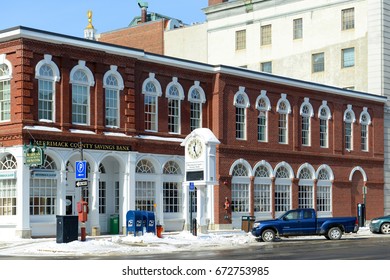 CONCORD, NH, USA - FEB. 24, 2015: Historic Building on Main Street in downtown Concord, New Hampshire, USA.