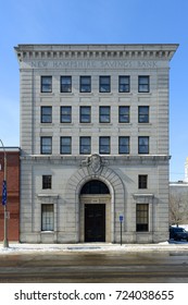 CONCORD, NH, USA - FEB. 24, 2015: New Hampshire Savings Bank on Main Street in downtown Concord, New Hampshire NH, USA.