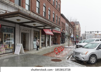 CONCORD, NH, USA - FEBRUARY 18, 2020: Main street view of city in New Hampshire NH, USA.