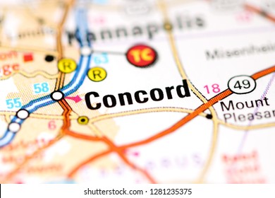 Concord North Carolina Usa On Map Stock Photo 1281235375 | Shutterstock