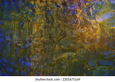 Concrete background in blue-yellow color with large heterogeneous texture. - Shutterstock ID 2201675169