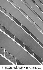 Concrete Balconies. Semicircles. Abstract Architecture.