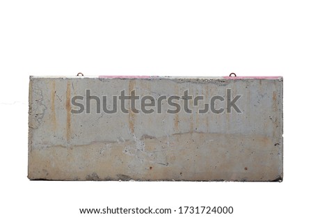 Concrete barrier or Cement block isolated on white background