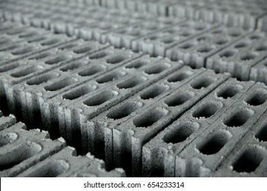 Concrete Block, Cinder Blocks,  Breeze Blocks, Hollow Blocks, Besser Blocks Or Besser Bricks Wall Background, Brick Texture