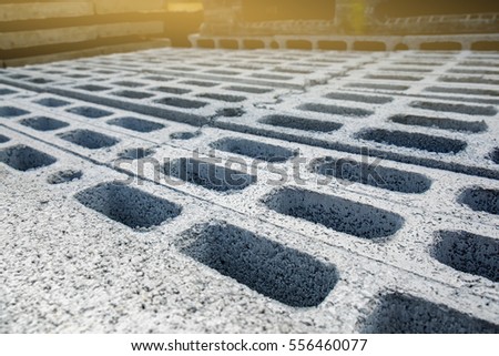 Concrete Blocks for construction, Background and Texture with Selective Focus
