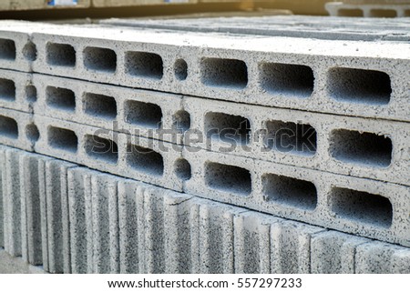 Concrete Blocks for construction, Background and Texture with Selective Focus