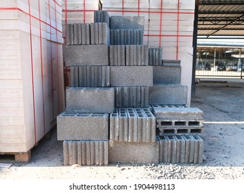 Concrete Blocks Stack For Building