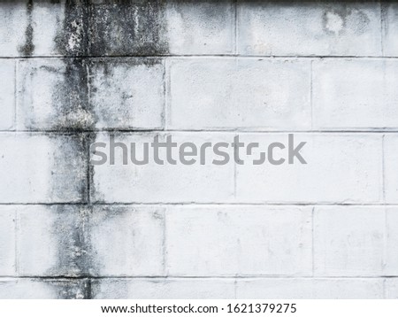 Concrete brick wall with water stains. Grunge and dity style.