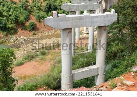 Concrete bridge pillars for highway construction in mountainous areas in China