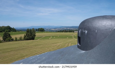 Concrete Bunker From Pre War Era Built In Czechoslovakia As A Defense Line On State Borders. Dobrosov, Nachod, Czech Republic.